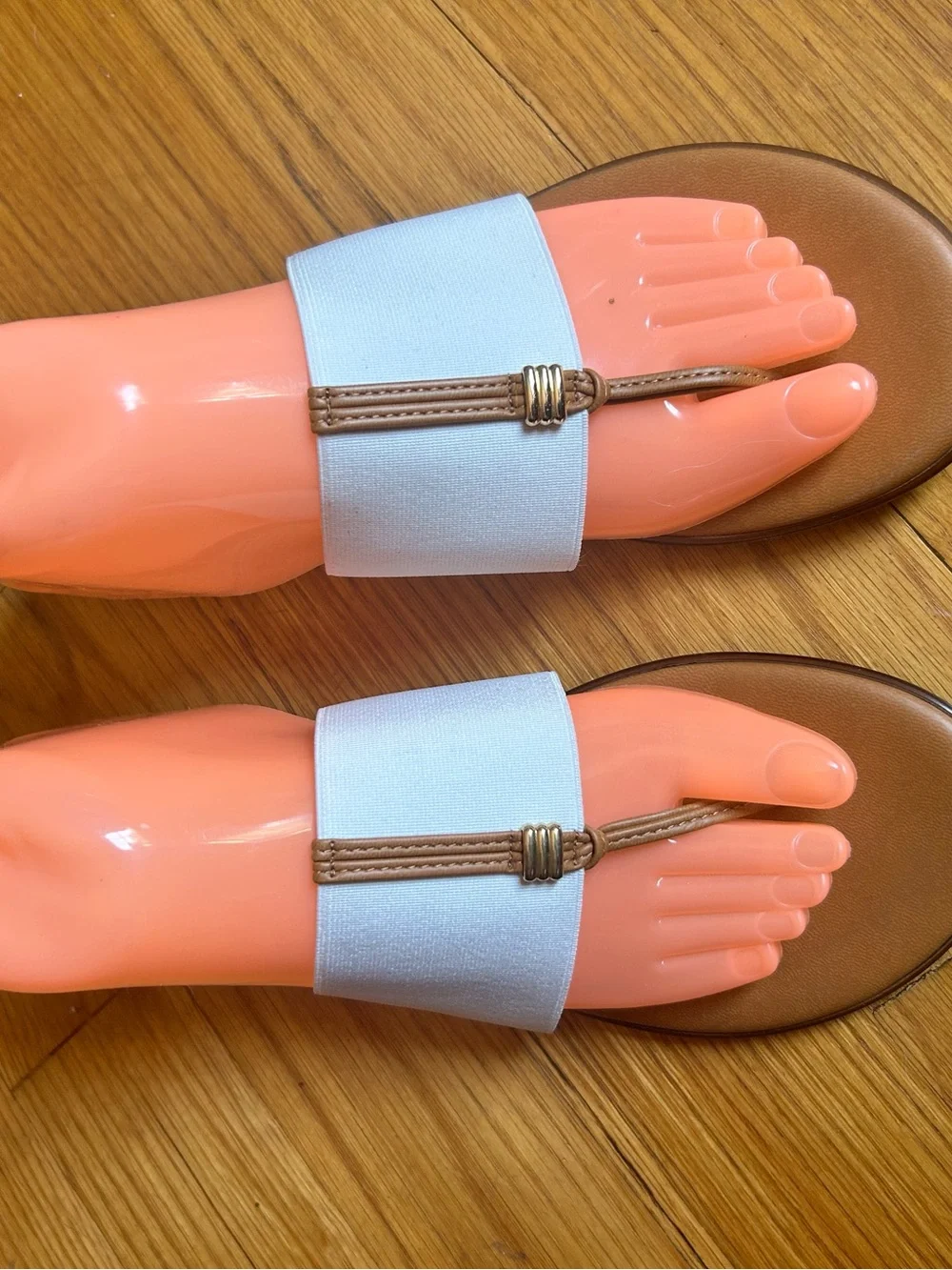 Italian Shoemakers Briley Women’s Thong Slide Sandals Brown/White Slip On Sz 8